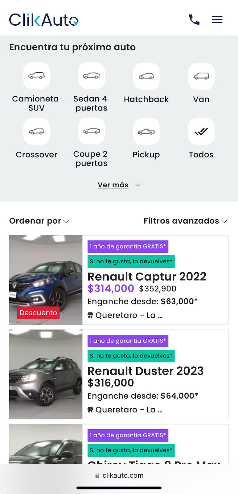 Mobile traffic data showing 95% of ClikAuto users on mobile devices